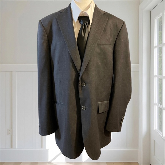 BROOKS BROTHERS 1818 MADISON CHARCOAL Trabaldo Togna Wool Suit 43R/38W USA - Picture 2 of 16